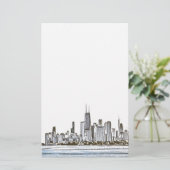 Chicago Skyline Stationery Briefpapier (Staand voorkant)