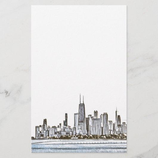 Chicago Skyline Stationery Briefpapier (Voorkant)