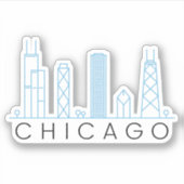 Chicago skyline sticker (Voorkant)