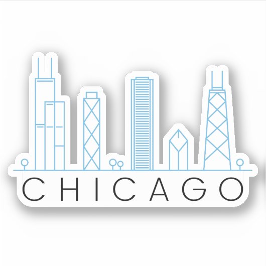 Chicago skyline sticker (Voorkant)