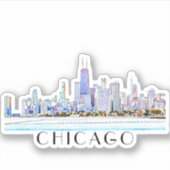 Chicago Skyline Sticker (Voorkant)
