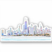 Chicago Skyline Sticker (Voorkant)