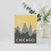 Chicago Skyline  stijl Briefkaart (Staand voorkant)