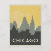 Chicago Skyline  stijl Briefkaart (Voorkant)