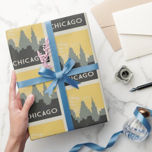 Chicago Skyline  stijl Cadeaupapier (Geschenken)