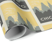 Chicago Skyline  stijl Cadeaupapier (Rol Hoek)