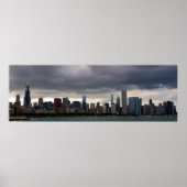 Chicago Skyline - Stormclouds - Poster Kleur (Voorkant)