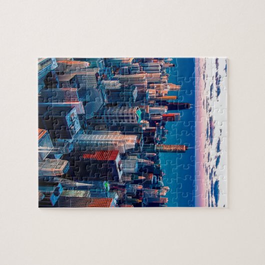 Chicago Skyline Sundown Legpuzzel (Horizontaal)