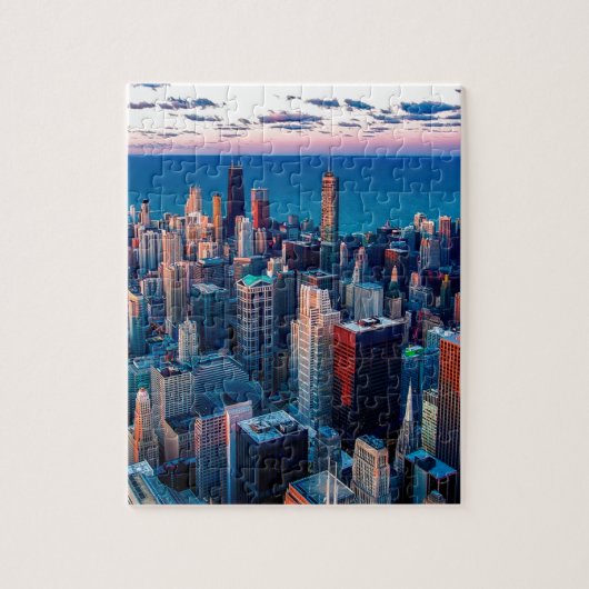 Chicago Skyline Sundown Legpuzzel (Verticaal)