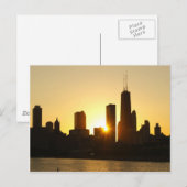 Chicago Skyline Sunset Briefkaart (Voorkant / Achterkant)