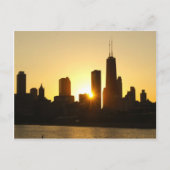 Chicago Skyline Sunset Briefkaart (Voorkant)