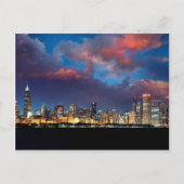 Chicago Skyline Sunset Briefkaart (Voorkant)