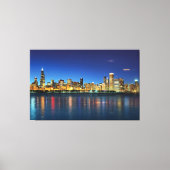Chicago Skyline Sunset Canvas Afdruk (Voorkant)