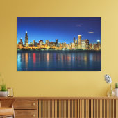 Chicago Skyline Sunset Canvas Afdruk (Insitu (Woonkamer))
