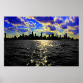 Chicago Skyline Sunset Poster (Voorkant)