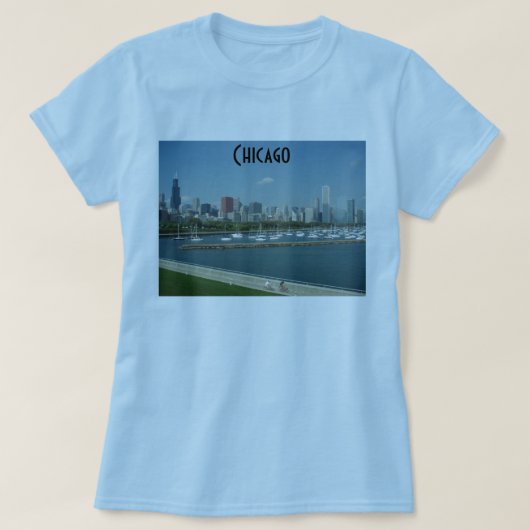 Chicago Skyline T-shirt voor vrouwen (Design voorkant)