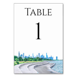 Chicago Skyline Table Numbers Kaart