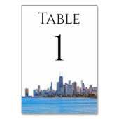 Chicago Skyline Table Numbers Kaart (Voorkant)