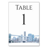 Chicago Skyline Table Numbers Kaart (Voorkant)