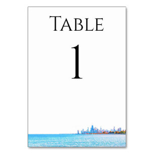 Chicago Skyline Table Numbers Kaart