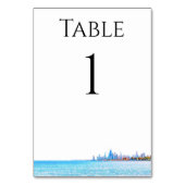 Chicago Skyline Table Numbers Kaart (Achterkant)