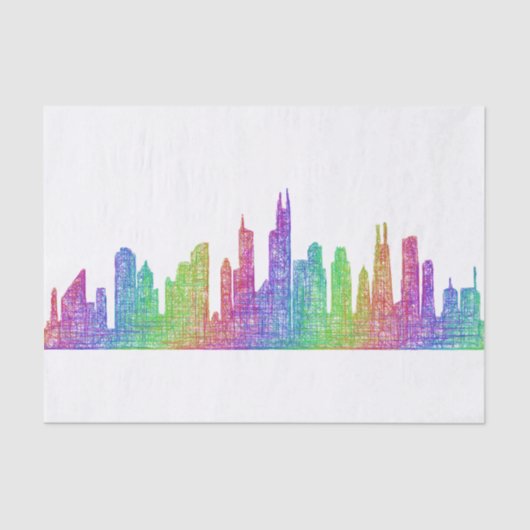 Chicago skyline tissuepapier (Voorkant)