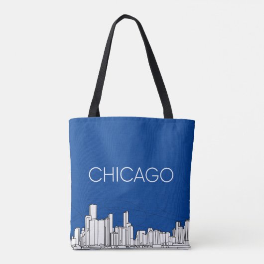 Chicago skyline tote bag (Achterkant)