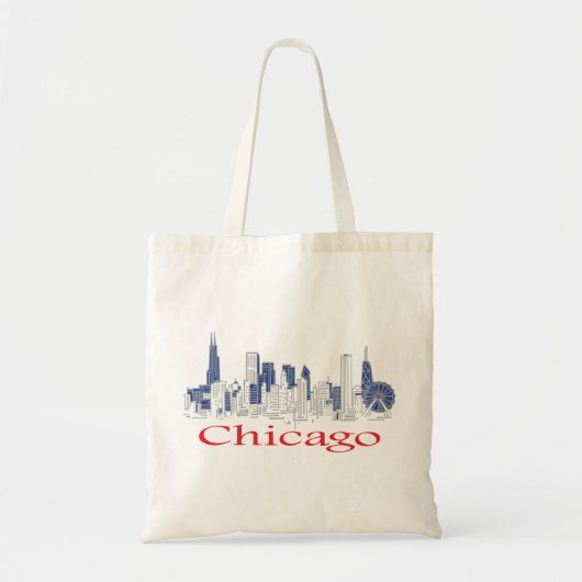 Chicago-Skyline Tote Bag (Voorkant)