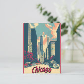 Chicago Skyline Travel Postcard Feestdagenkaart (Staand voorkant)