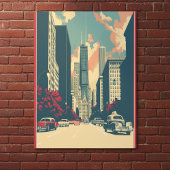 Chicago Skyline Travel Postcard Feestdagenkaart