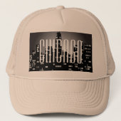 Chicago Skyline Trucker Hat Trucker Pet (Voorkant)