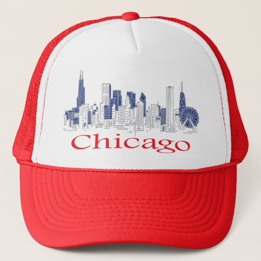 Chicago-Skyline Trucker Pet (Voorkant)