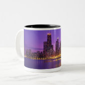 Chicago Skyline Tweekleurige Koffiemok (Voorkant links)