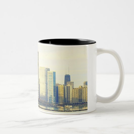 Chicago Skyline Tweekleurige Koffiemok (Rechts)