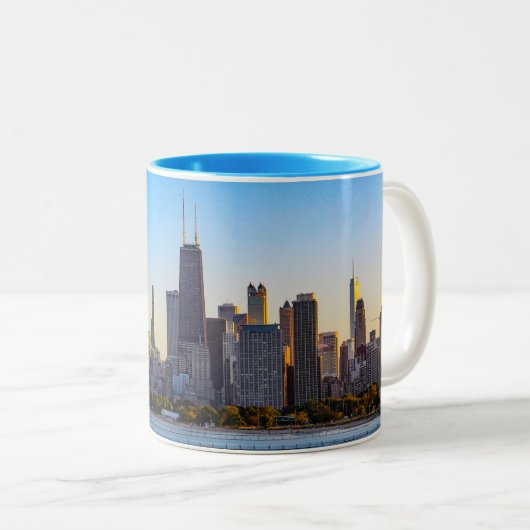 Chicago Skyline Two-Tone Coffee Mok (Voorkant rechts)