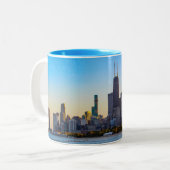 Chicago Skyline Two-Tone Coffee Mok (Voorkant links)