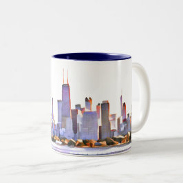 Chicago Skyline Two-Tone Coffee Mok