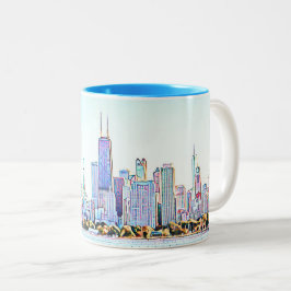 Chicago Skyline Two-Tone Coffee Mok