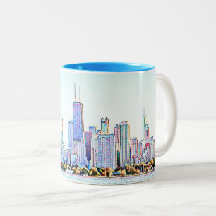Chicago Skyline Two-Tone Coffee Mok