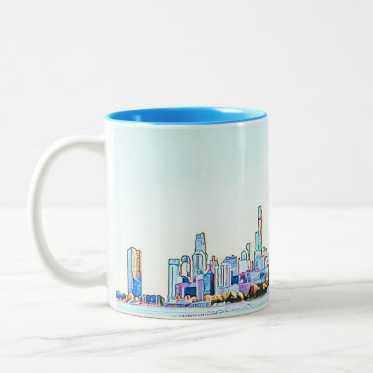 Chicago Skyline Two-Tone Coffee Mok (Links)