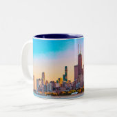 Chicago Skyline Two-Tone Coffee Mok (Voorkant links)
