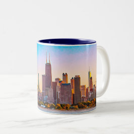 Chicago Skyline Two-Tone Coffee Mok