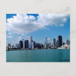 Chicago skyline-uitzicht van Navy Pier Briefkaart