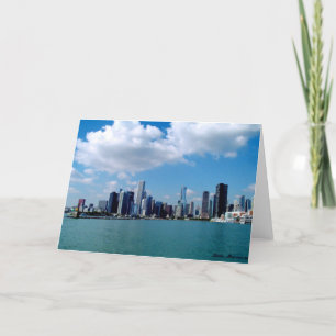 Chicago skyline-uitzicht van Navy Pier Kaart