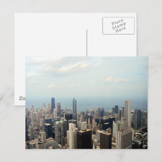Chicago Skyline Uitzicht van Willis Tower Briefkaart (Voorkant / Achterkant)