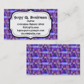 Chicago Skyline Urban Art in Paars en blauw Visitekaartje (Voorkant / Achterkant)