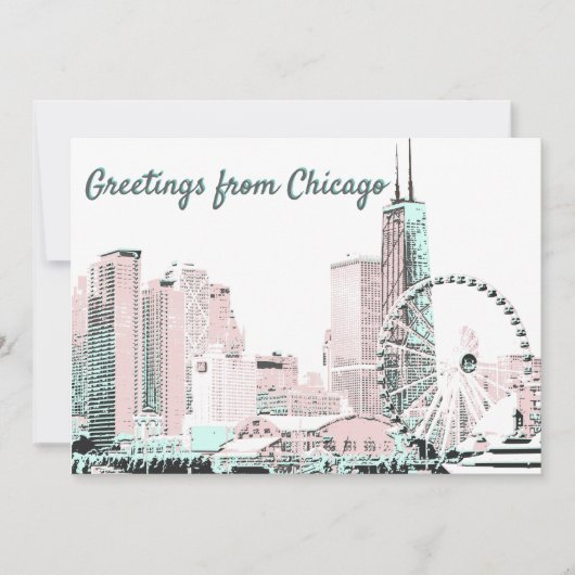 Chicago skyline vakantie stijlvol briefkaart (Voorkant)