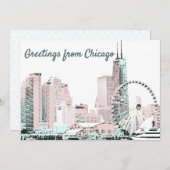 Chicago skyline vakantie stijlvol briefkaart (Voorkant / Achterkant)