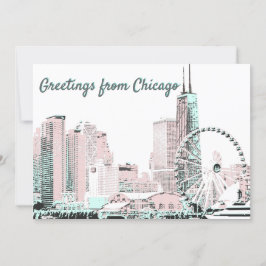 Chicago skyline vakantie stijlvol briefkaart