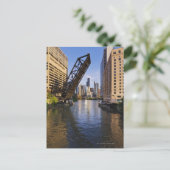 Chicago Skyline van de Kinzie St Bridge Briefkaart (Staand voorkant)